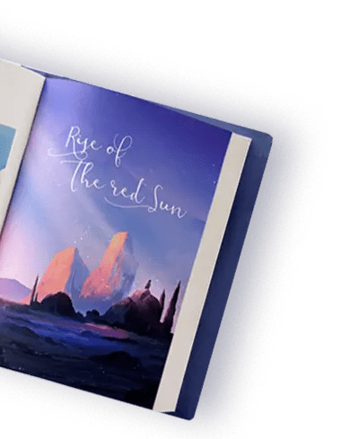 A book with an illustration of a majestic mountain and a vibrant blue sky, highlighting themes of nature in the publishing world.